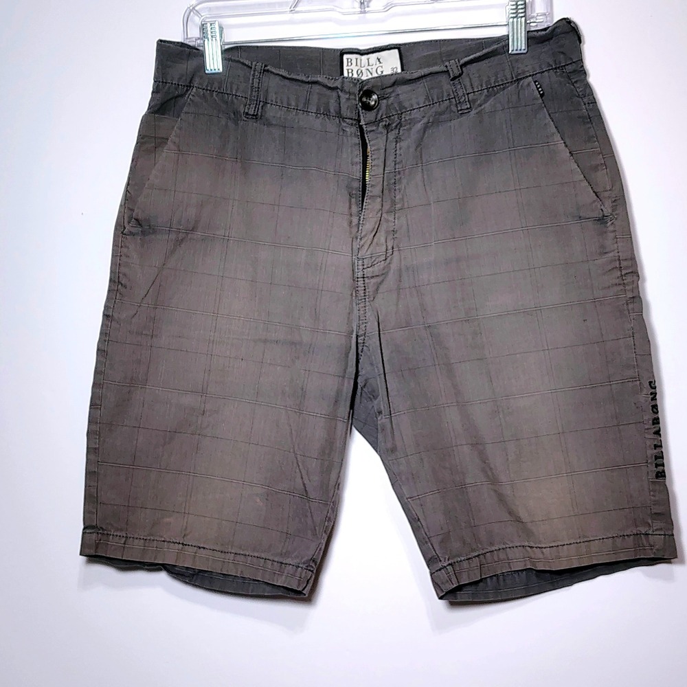 BILLABONG Gray Plaid Men's Shorts‎ Size 32 Casual Surf Skate Summer